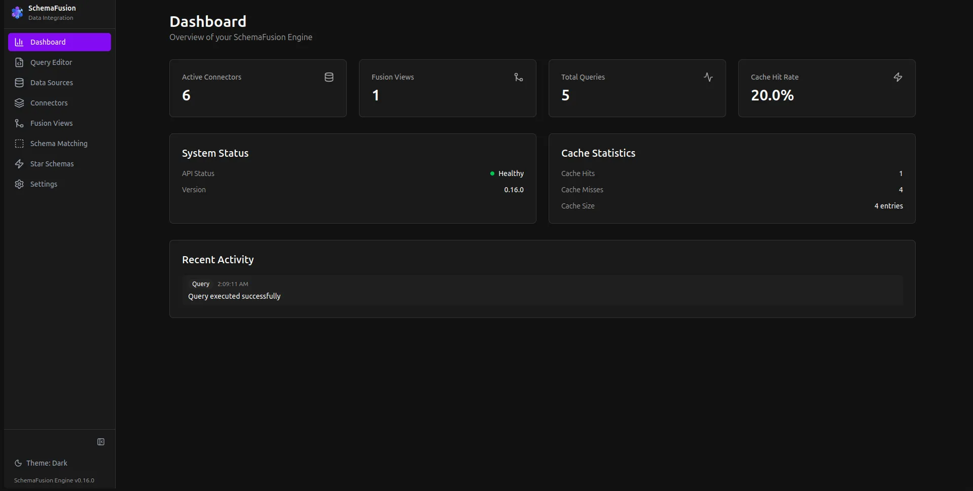 SchemaFusion Dashboard